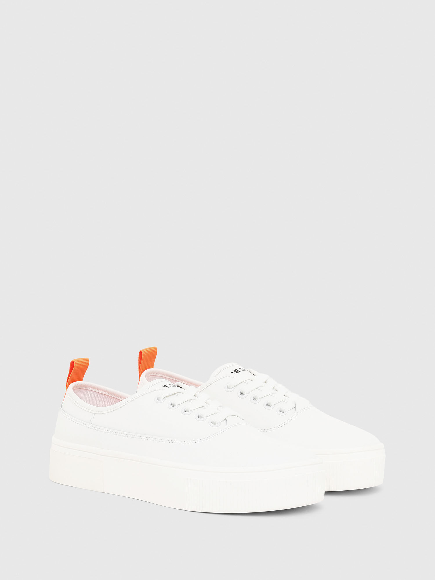 white and orange sneakers