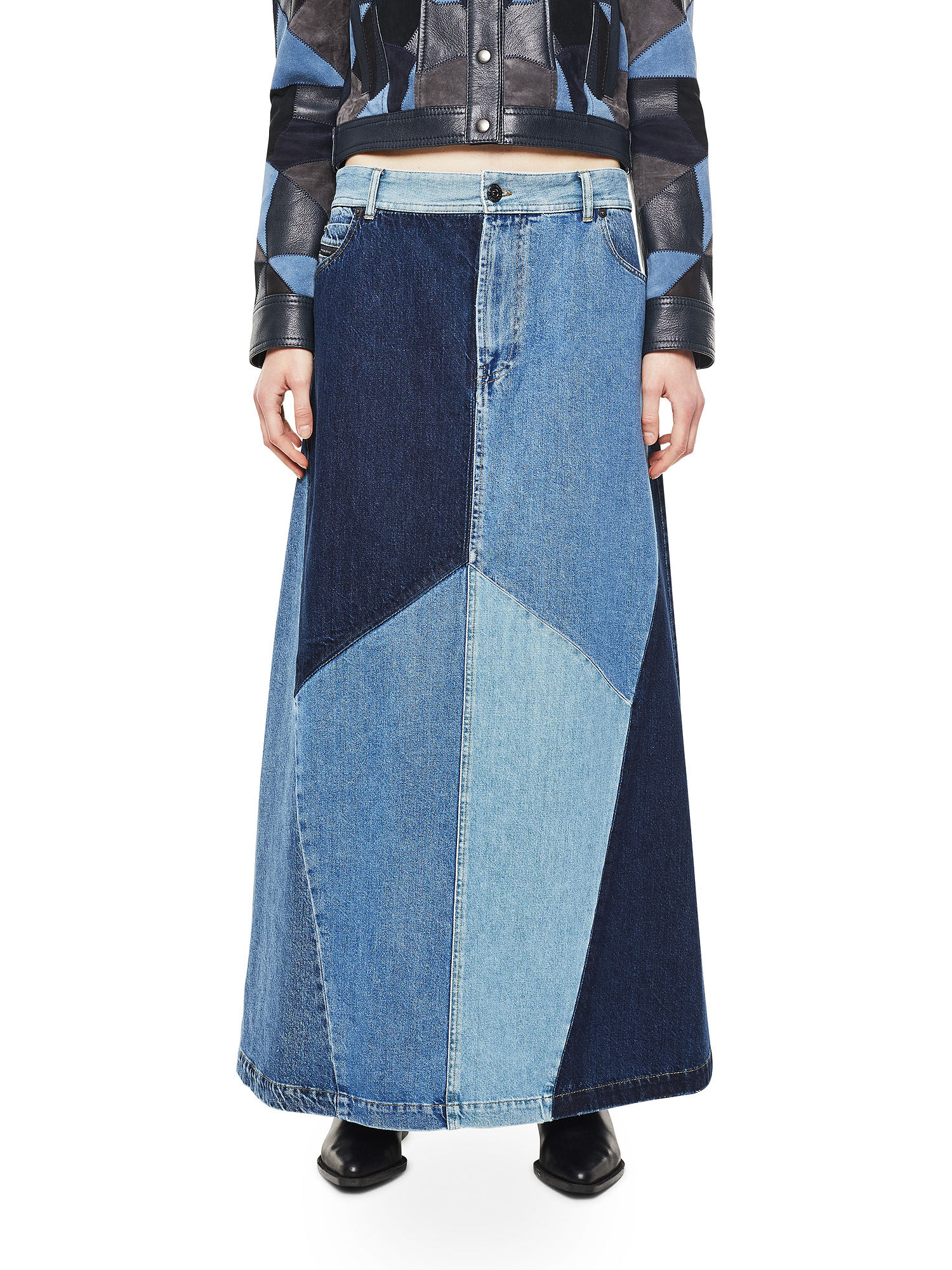 jupe en jean patchwork