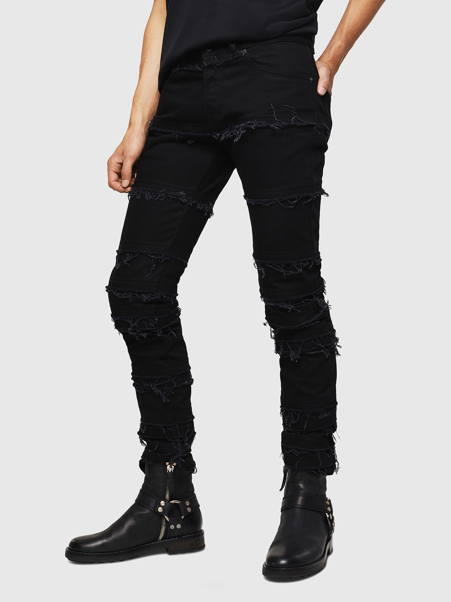 black and gold jeans mens