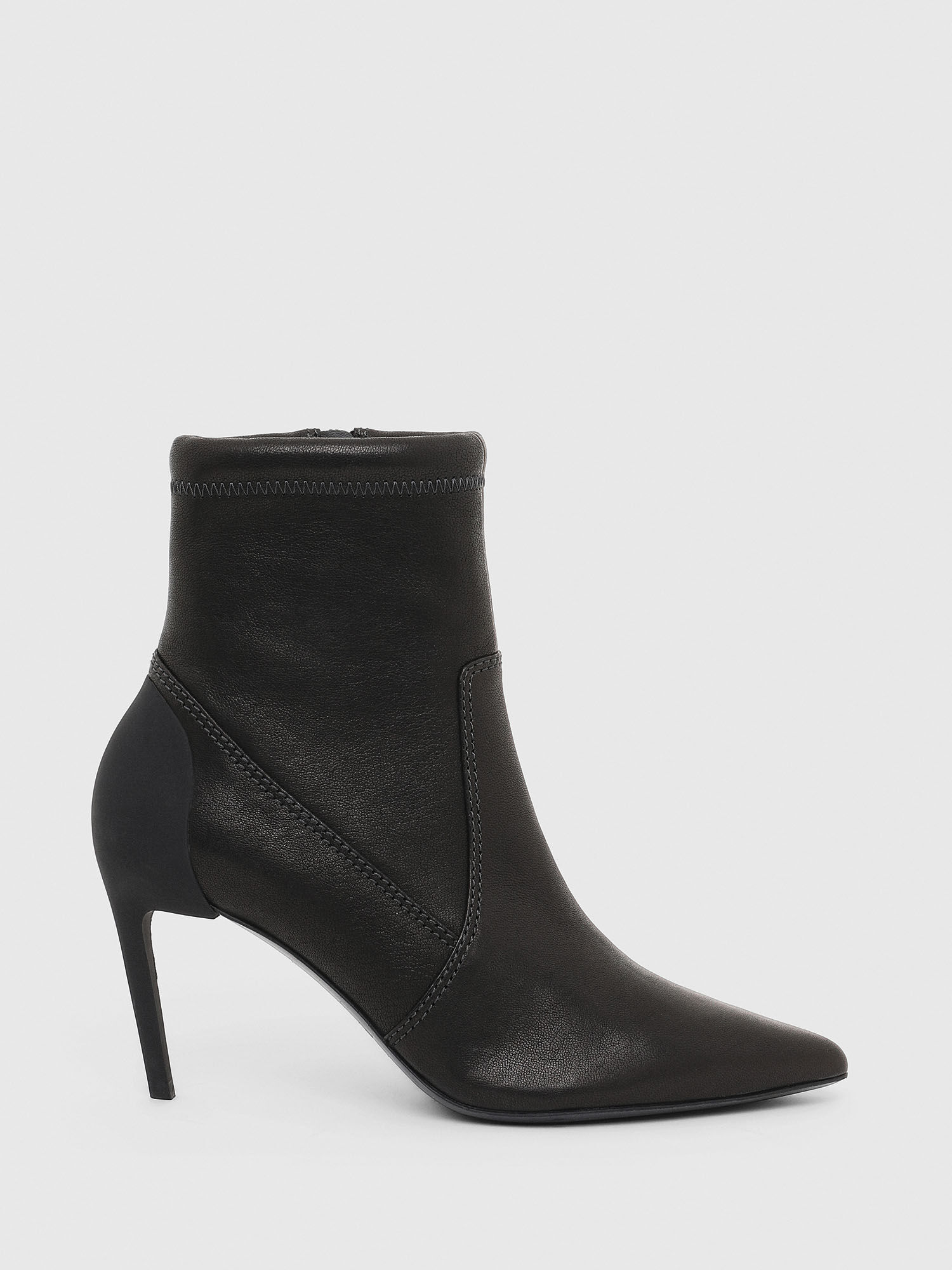 black ankle boots shiny