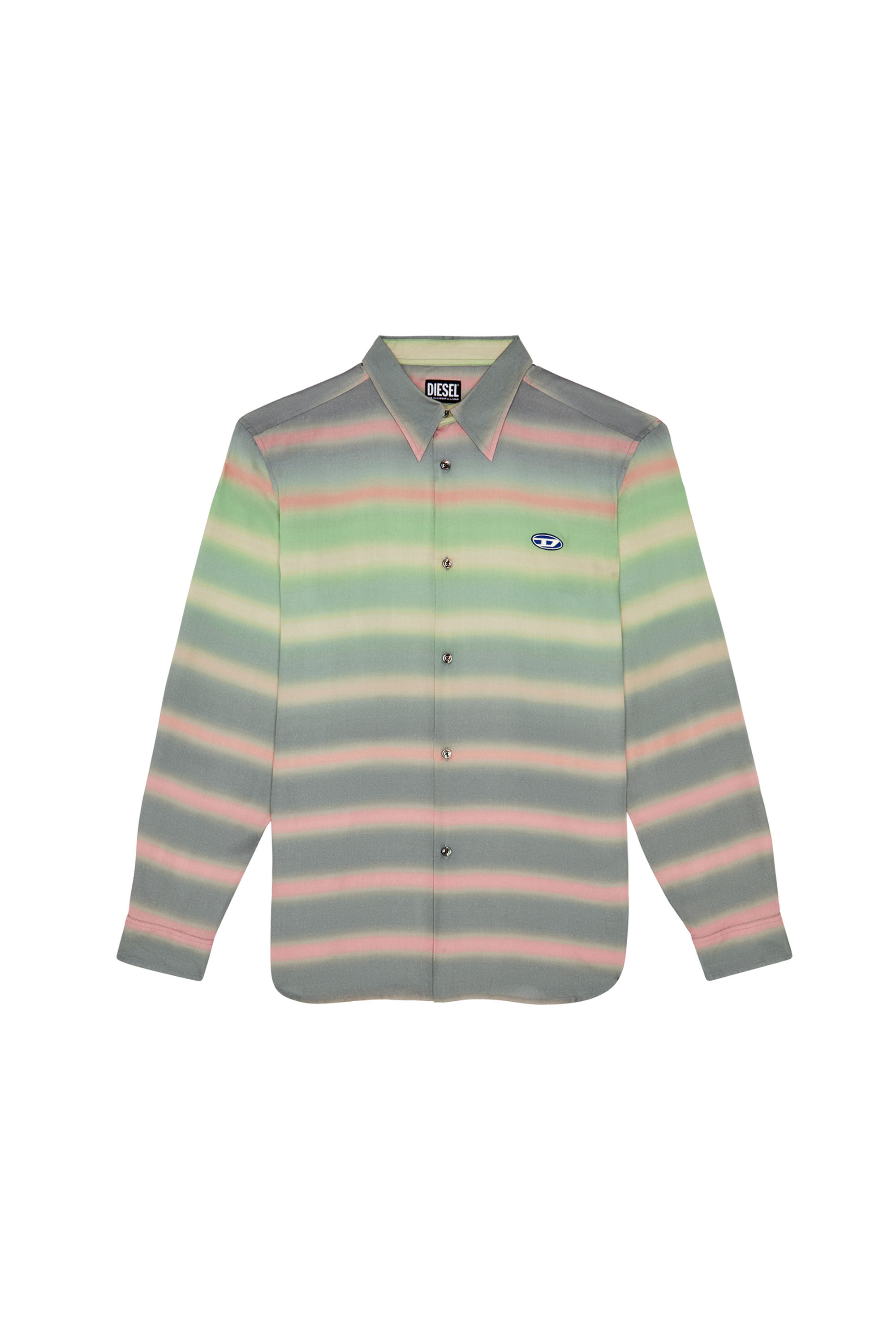 S-TUCKER-STRIPE, Green/Grey - Shirts